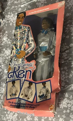 Jewel Secrets Ken Doll African American Vintage 1986 Mattel W Book Damaged Box!
