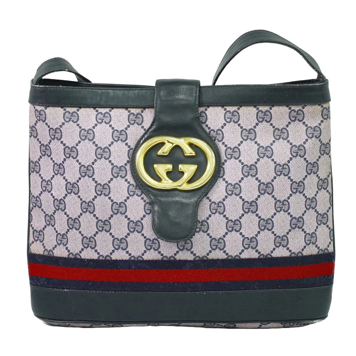 Ancien sac à bandoulière GUCCI Shelly Line GG Supreme rose marine 429221