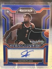22-23 Panini Prizm Draft Picks College Penmanship Savion Flagg CP-SFL Blue /149