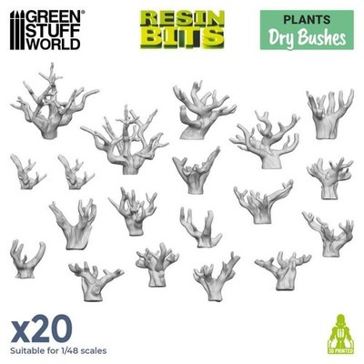 Green Stuff World Trockene Büsche Set (20) 3D printed Dry Bushes Set