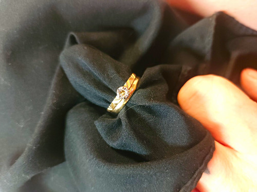 ✨ Vintage Exquisit Engagement Ring And Band 14k Solid Gold Ring Stack ✨