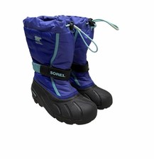 Sorel Flurry Blue/Purple Unisex Winter Waterproof Lined Snow Boots Big Kid 3