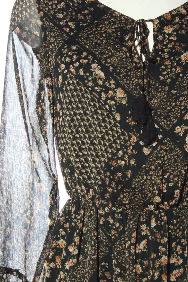 MANGO CASUAL WEAR Robe courte Dames Robe T EU 34 noir-brun-blanc cassé - Photo 3/4