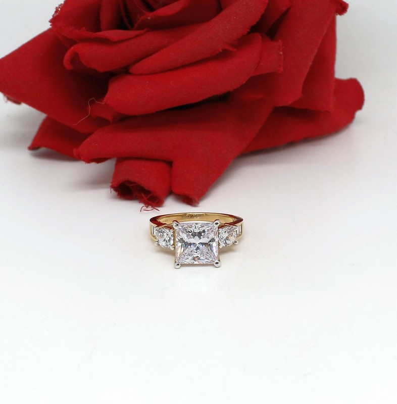 Sterling Silver  Vermeil SJD Sparkling  CZ  Ring Size 10 6.8g CAT RESCUE