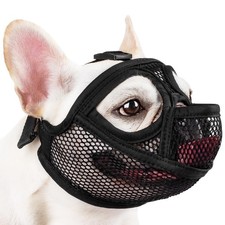 French Bulldog Muzzle, Full Pant Mesh Short Snout Muzzle for Flat-Faced Dogs