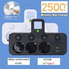 US Plug Power Strip with 3 AC Outlets 2 USB Ports 1 Type C