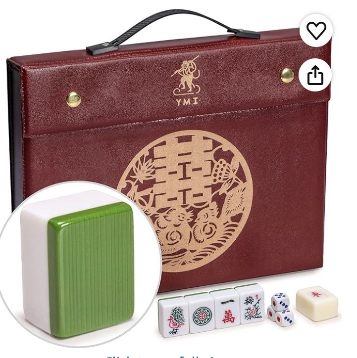 Yellow Mountain Imports Chinese Mahjong Set 146 Tiles W/ Case
