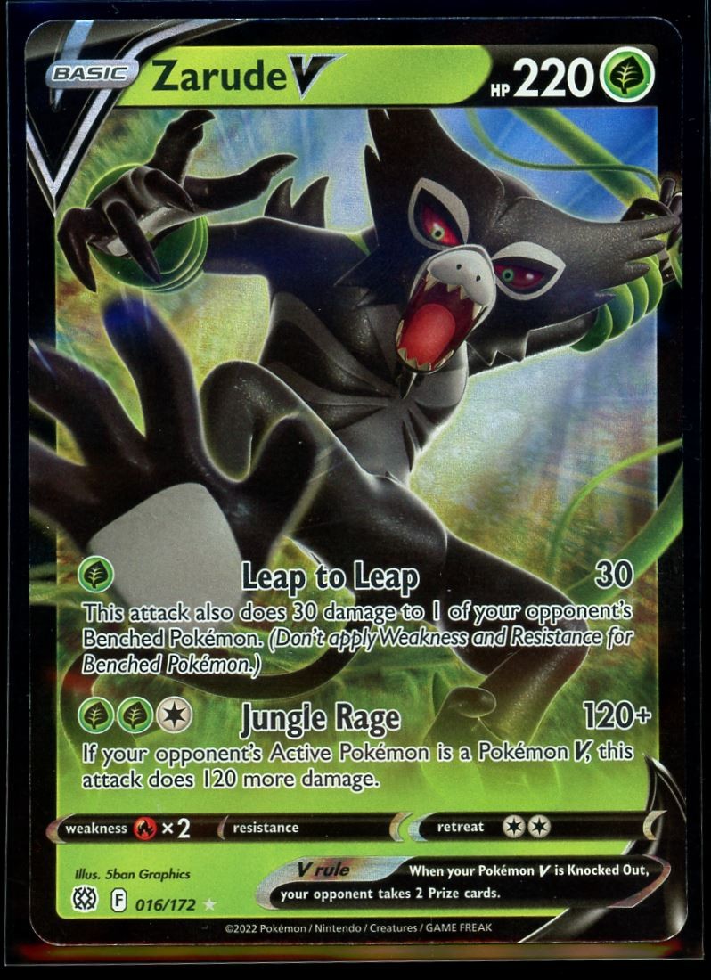 2022 Sword & Shield - Brilliant Stars Zarude V #16 Ultra Rare Holo Pokemon Card