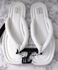NOBO No Boundaries White Memory Foam Puffy Flip Flop Sandals Size 11
