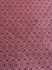 Vintage Fabric 1 Yd 36"x30" Red White Groovy Mod Hippie Poly 60s 70s Retro Sewin