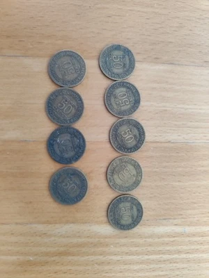 France 50 Centimes Chambre de commerce Lot de 9 pièces (années 1920) 1901-1999 - Photo 1/2