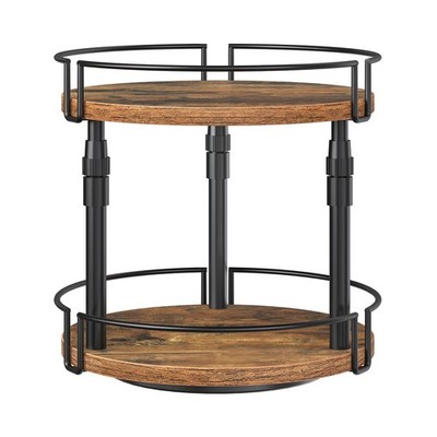 HOOBRO Lazy Susan Organizer Spice Rack, 2Tier Height Adjustable Rotating Spic...