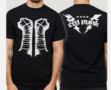 CM PUNK White Fists Mens Black T-shirt S-5XL
