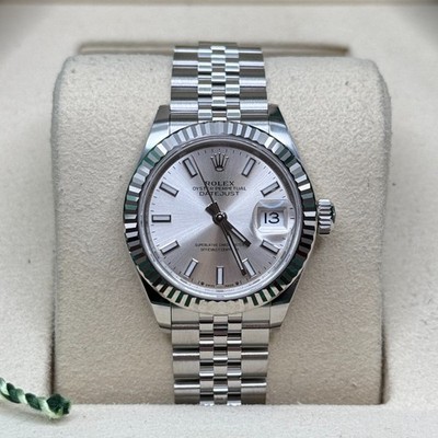 Rolex Lady-Datejust NEW 2025 Silver Index Fluted Bezel Stainless Steel Jubilee