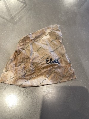 VINTAGE RARE certified Elvis Presley Signed Wet Napkin