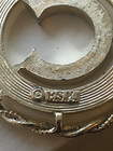 Vintage Gold-Tone and Faux Pearl BSK B.S.K. Initial Letter C Pendant Necklace — photo 4