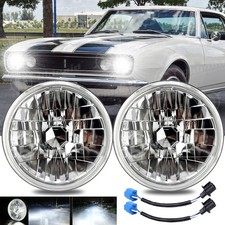 7 Led Headlights Original Glass Headlamp For Chevrolet Camaro Z28 Ss 1967-1981