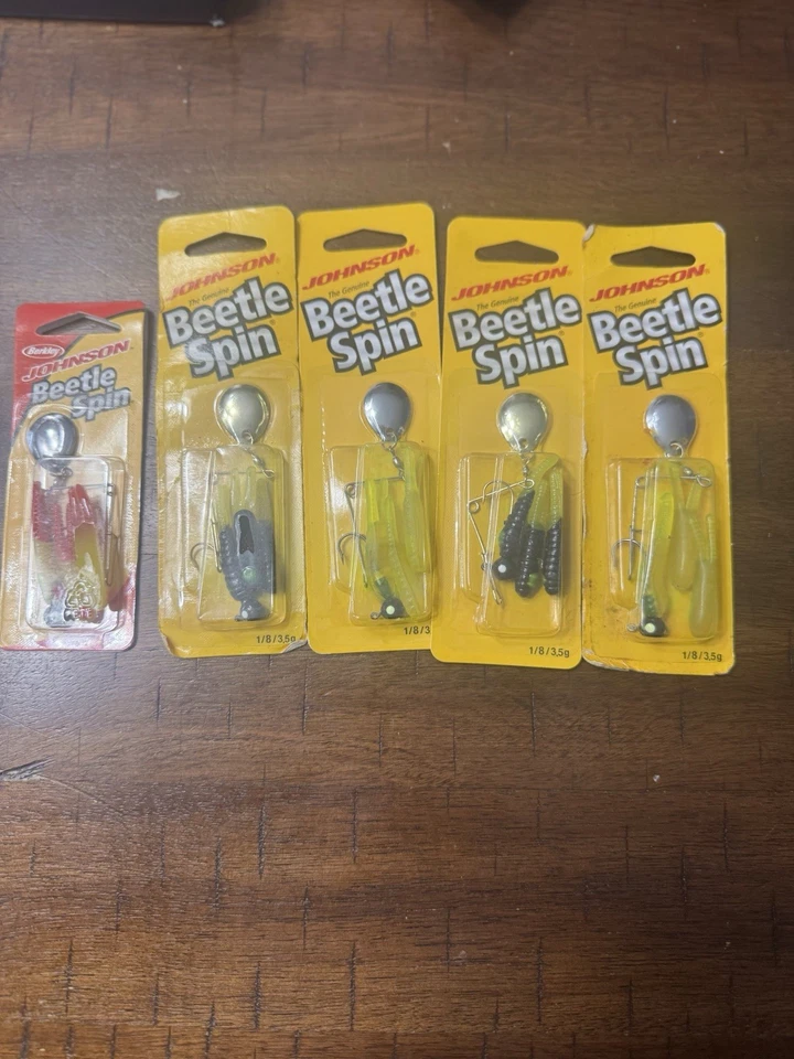 Johnson Beetle Spin BSVP 1/8 унции Несколько цветов лот из 5 новый - Изображение 2 из 3