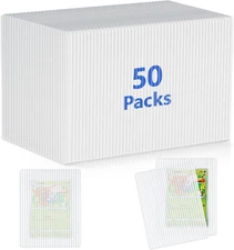 DEDC 50 Packs Trading Card Shipping Protectors White, Card Protector Shipping fo