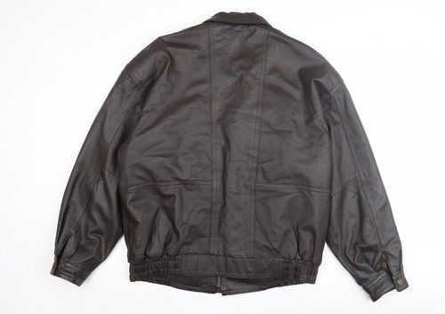 Canda Men's Brown Leather Bomber Jacket Size 42 - Picture 2 of 12