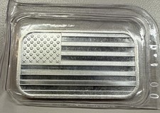 1 oz .999 Fine Silver Bar – American Flag Design – Sealed 105.00 per troy oz