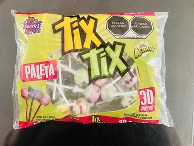 PALETA TIX TIX Delicious sour candy with 30 pieces