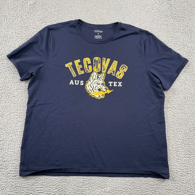 Tecovas T-Shirt Mens XXL Navy Blue Austin Texas Wolf Graphic Short Sleeve Cotton