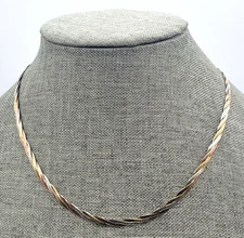 3 Braid Tri-Color 925 Italian Chain Necklace