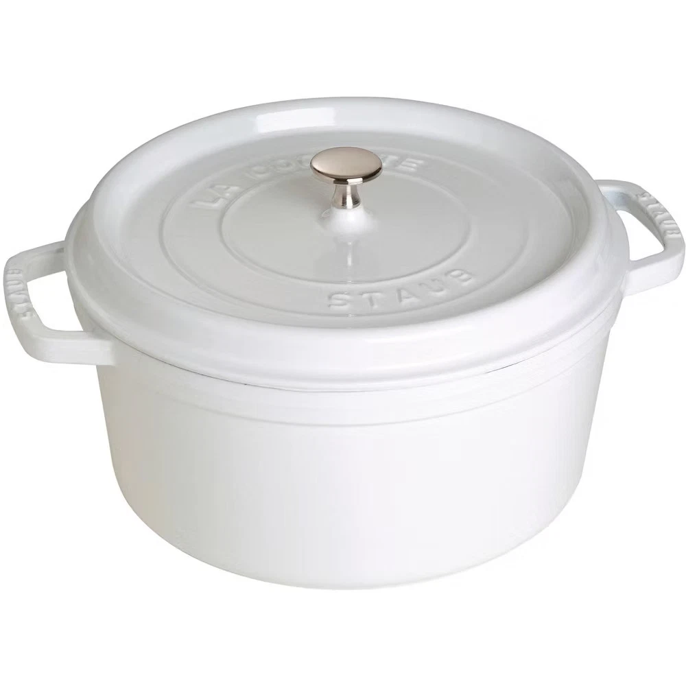 Staub Cast Iron Round Cocotte, Dutch Oven, 7-quart, serves 7-8, Made in