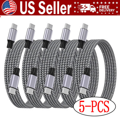 60W USB-C to USB-C Cable Fast Charger lot PD Nylon Cord iPhone 16 17 Pro Samsung