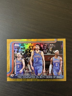 2025-26 Topps Thunder Up! Gold Season Tip-Off /50 #288 SSP OKC SGA Holmgren Holo