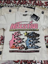HELLSTAR Men s L White Graphic Logo Crew Neck...