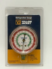 New Yellow Jacket 49001 R12 R22 R502 2-1/2” Red 0-500 PSI Refrigeration Gauge