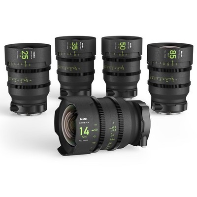NiSi Athena Prime 14mm/25mm/35mm/50mm/85mm T2.4/T1.9 Cine Lens Kit