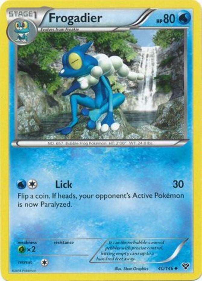 Frogadier - 40/146 - Uncommon (Mp) XY Base Set - Water Pokémon