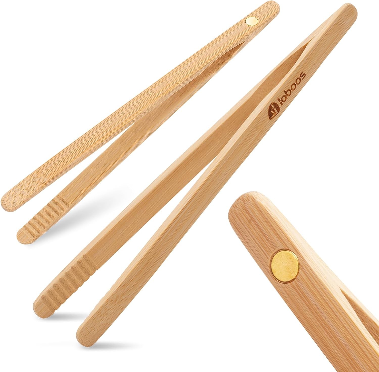 Magnetic Classic Bamboo Toast Tongs - Wood Cooking Tong,Ideal for Toaster,Fruit