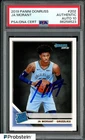 Ja Morant GRIZZLIES Signed 2019 Panini Donruss Rated Rookie Card 202 PSA 10 AUTO