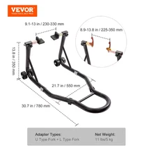 VEVOR Motorcycle Stand Lift 850lbs Front Rear Combo Stand Lift Stand-Rear Wheel