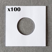 100x Premium 7 Inch White Paper Record Inner Sleeves Acid-Free 7" Replacement