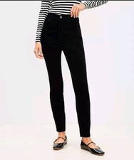 Ann Taylor 26/2P Modern Skinny Black Corduroy Black Stretch Zip Fly