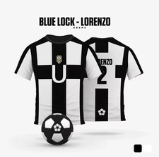 ????Blue Lock Cosplay Football Costume Ubers Barou Lorenzo T-shirt Soccer Anime