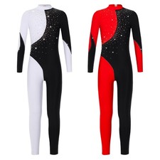 Kids Girls Leotards Long Sleeve Jumpsuit Workout Bodysuits Clothing Gymnastic