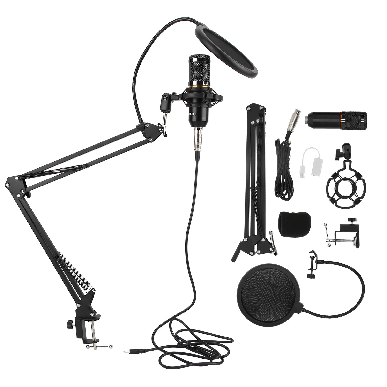 Condenser Microphone Kit USB With Flexible Arm BM800 For PC Desktop Notebook Com