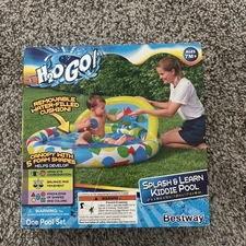 NEW H2O GO! Splash and Learn Inflatable Kiddie Pool 47in x 46in x 18in