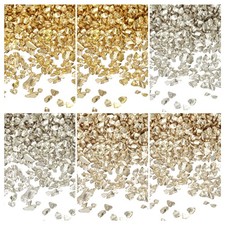 26g 2-4mm Crushed Metallic Irregular Glass Chips Gold/Silver