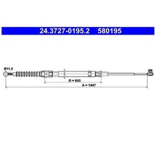 2x Handbremsseil hinten für VW Jetta 3 1K2 Scirocco 137 | 23937225