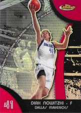 2007-08 TOPPS FINEST DIRK NOWITZKI REFRACTOR BASE CARD# 4 DALLAS MAVERICS
