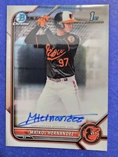 MAIKOL HERNANDEZ 2022 BOWMAN CHROME 1ST AUTO ROOKIE CARD-ORIOLES