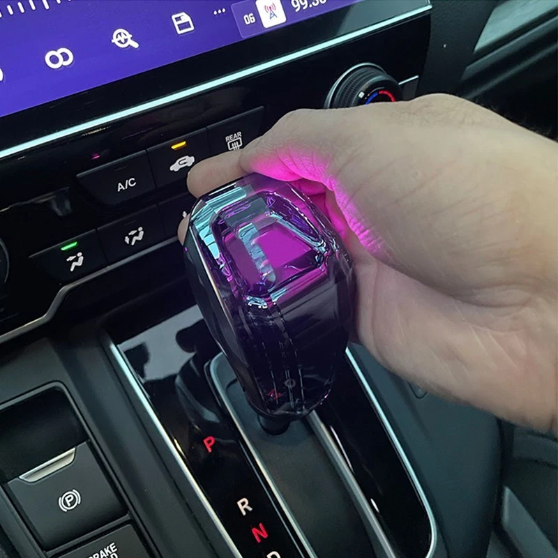 Manija de perilla de cambio de marchas de cristal con luz LED para Honda Accord Civic Spirior CRV Foto 2 de 4
