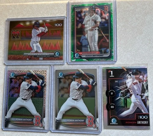 2024 Bowman Chrome Roman Anthony Scouts Top 100 Gold Refractor #14/50 + 4 others